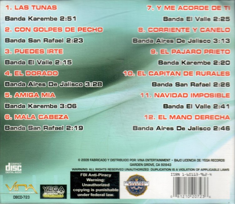 Mejores Bandas De Jalisco Cd Vol1 Corridos Y Canciones Dbcd 723 Musica Tierra Caliente 9287