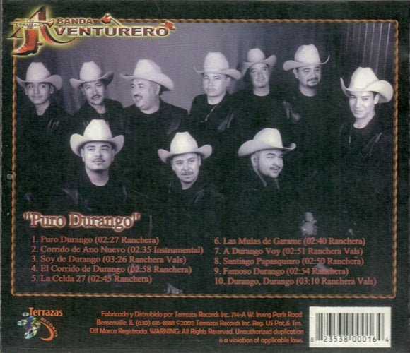 Aventurero Banda (CD Puro Durango) TRCD-0164