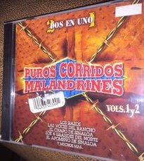 Puros Corridos Malandrines (CD Vol#1 y 2 Dos En Uno) AJR-4600