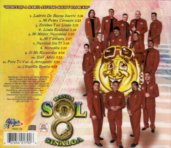 Sol de Sinaloa, Banda (CD Homenaje a Marco Antonio Solis/Bukis) YRCD-179