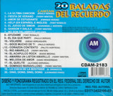 20 Baladas del Recuerdo (CD Tony Ronald, Terry Winter, Paulo Sergio) CDAM-2183