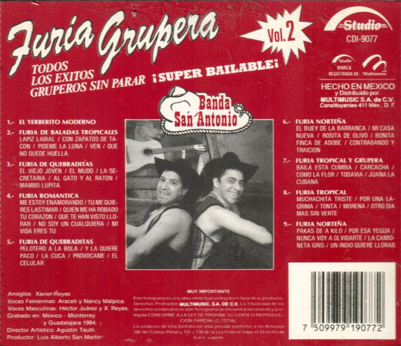 San Antonio Banda (CD Vol#3 Furia Grupera) CDI-9097