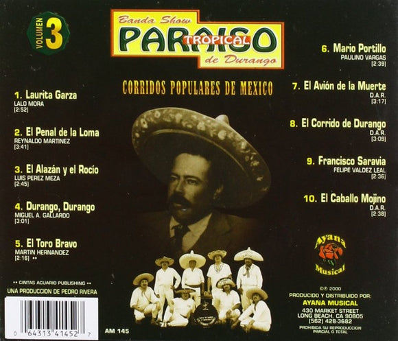 Paraiso Tropical De Durango (CD Corridos Populares de Mexico) AM-145