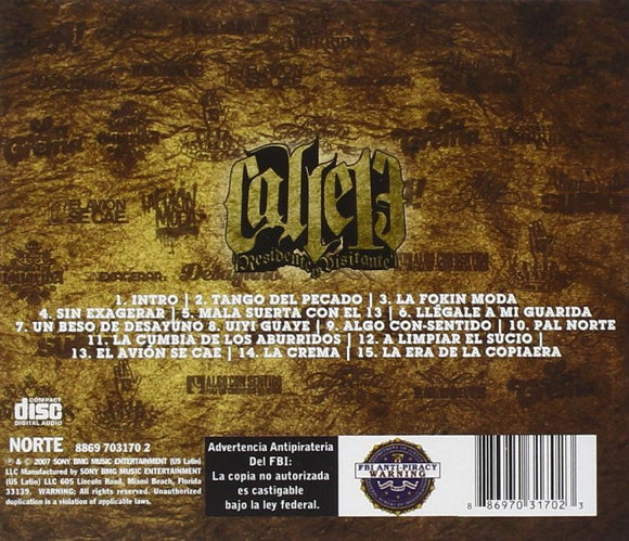 Calle 13 (CD Residente o Visitante Explicit Lyrics) Sony-BMG-3170