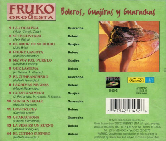 Fruko Y Orquesta (CD Boleros, Guajiras y Guarachas) VEDI-11452