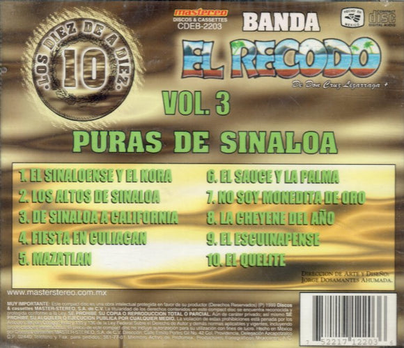 Recodo Banda (CD Vol#3 Puras De Sinaloa) CDEB-2203