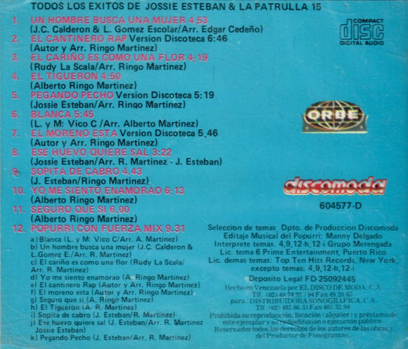 Jossie Esteban (CD Todos Los Exitos De;) 604577-D