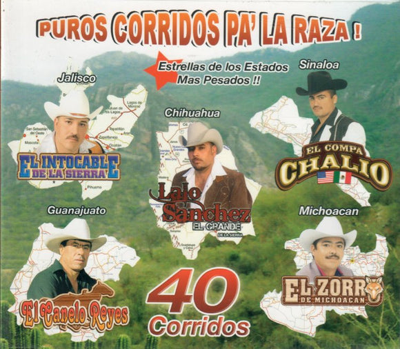 Puros Corridos Pa'La Raza (2CD 40 Corridos Varios Artistas) DBCD-2101