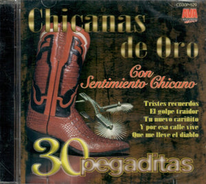 Chicanas De Oro (CD 30 Pegaditas Varios Artistas) CD30P-529