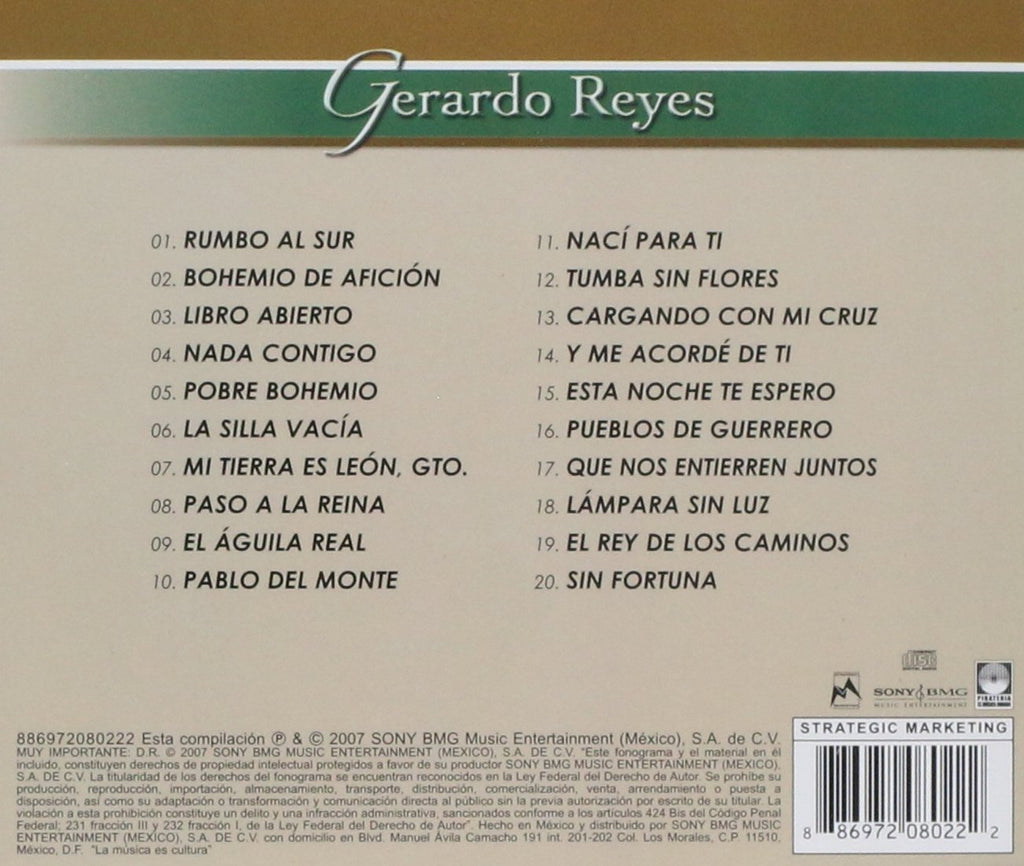 Gerardo Reyes (CD 20 Grandes Exitos-Serie Brillantes) SMEM-20802 ...