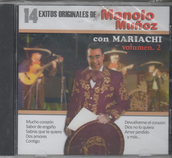 Manolo Munoz (CD Vol#2 Con Mariachi 14 Exitos Originales) CDLD-2022 OB 