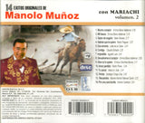 Manolo Munoz (CD Vol#2 Con Mariachi 14 Exitos Originales) CDLD-2022 OB "USADO"