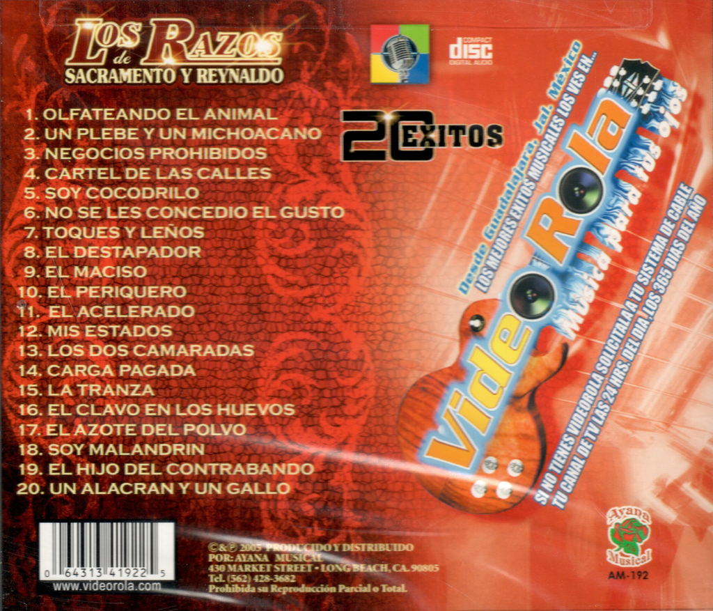 Cd Los Razos Razos (CD 20 Exitos Canciones Y Corridos) AM-192 CH – Musica Tierra ...