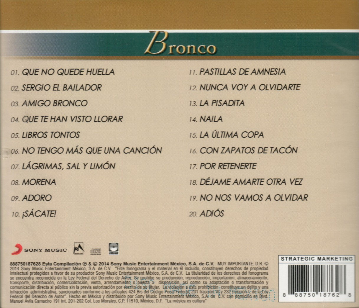 Bronco (CD 20 Exitos Serie Brillantes) Sony-501876 – Musica Tierra
