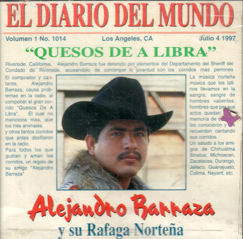 Alejandro Barraza Rafaga Nortena (CD Quesos de a Libra) Lncd-1014