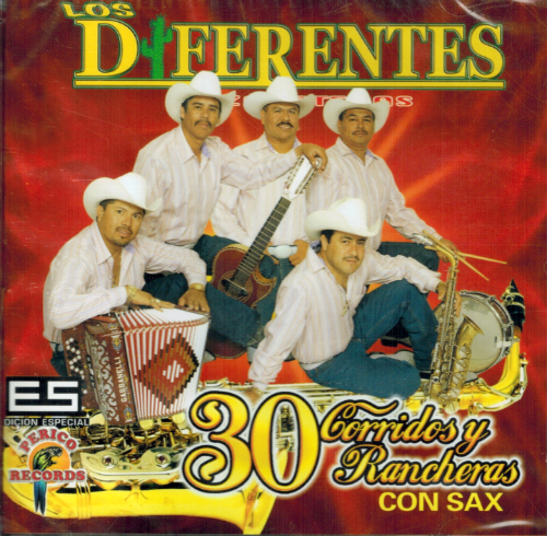 Diferentes de Zacatecas (CD 30 Corridos y Rancheras con Sax) Pr-077