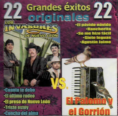 Invasores De Nuevo Leon (CD El Palomo Y El Corrion 22 Exitos) CDECO-9044