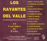 Rayantes Del Valle (CD 14 Corridos De Exito) CD-013 CH N/AZ
